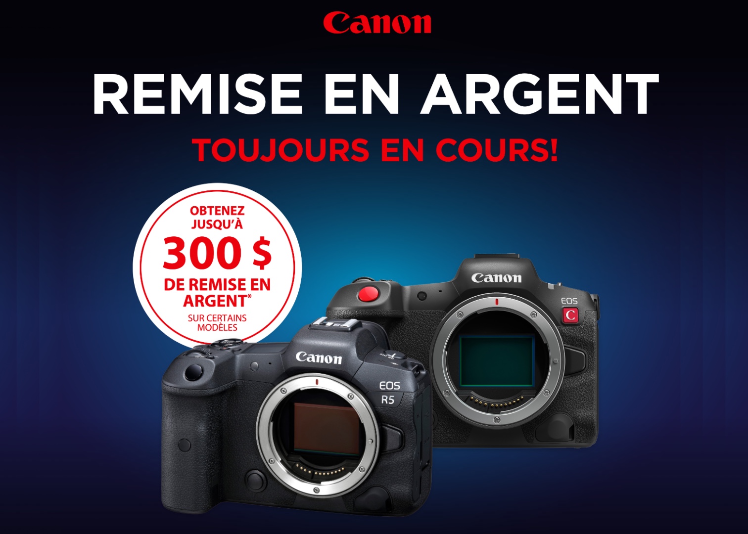 Profitez d'une remise en argent de 300$ sur le Canon EOS R5 !