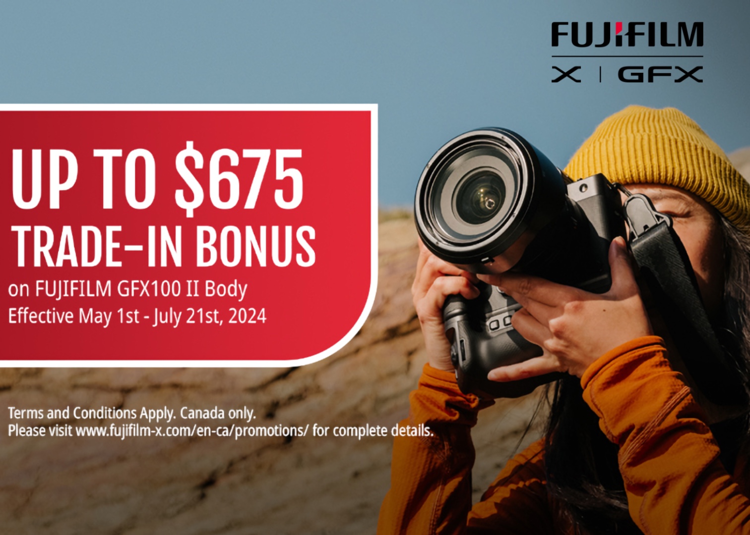 Take advantage of a trade-in bonus for the Fujifilm GFX 100 II