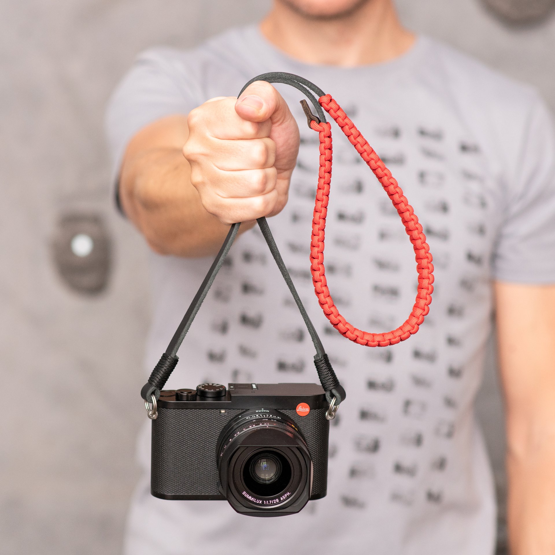 Leica COOPH Courroie en Paracorde - Noir/rouge