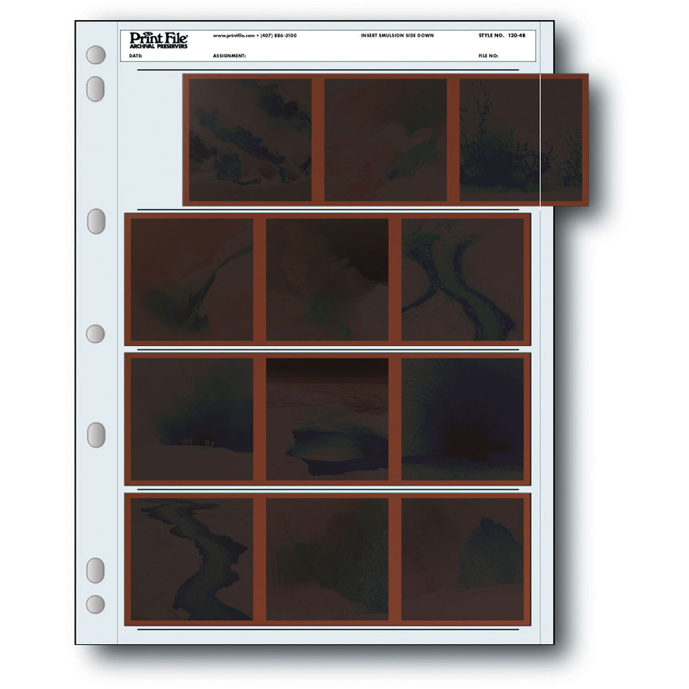 TVignette pour Print File Pages pour négatifs 120 4x3 (paquet de 25)