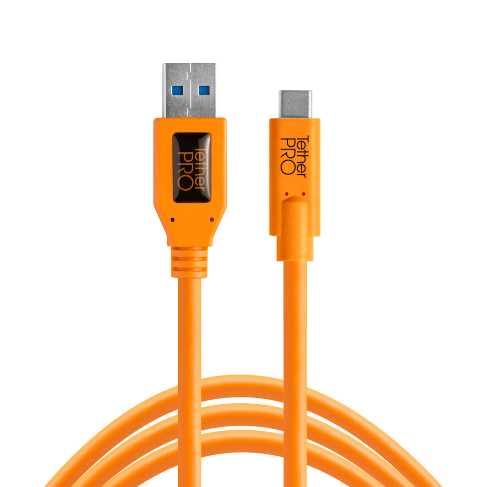 TThumbnail image for Tether Tools TetherPro USB Type-C Male to USB 3.0 Type-A Male Cable (15', Orange)