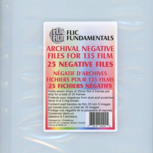 Flic Film Archival negative files for 135 film - 25 sheets