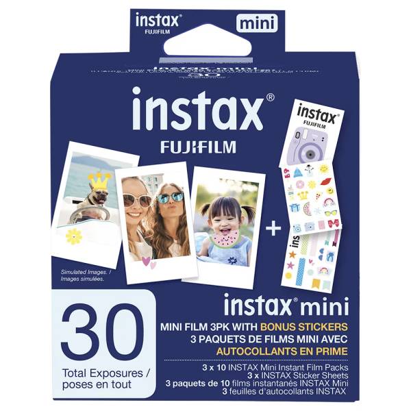 Fujifilm Instax Mini instant film 30 sheets with Stickers