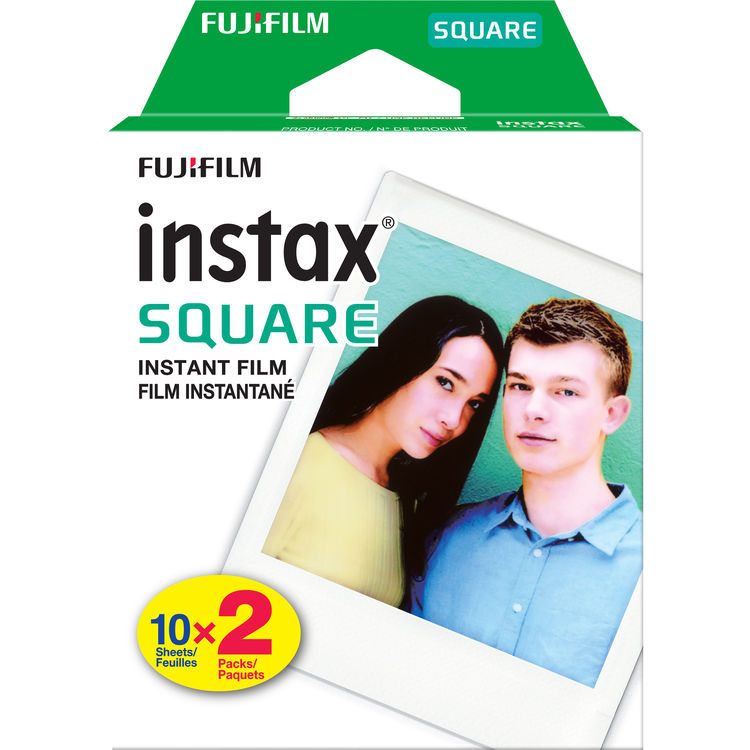 Fujifilm film instantané Instax Square Blanc 20 Poses - Daté Février 2025
