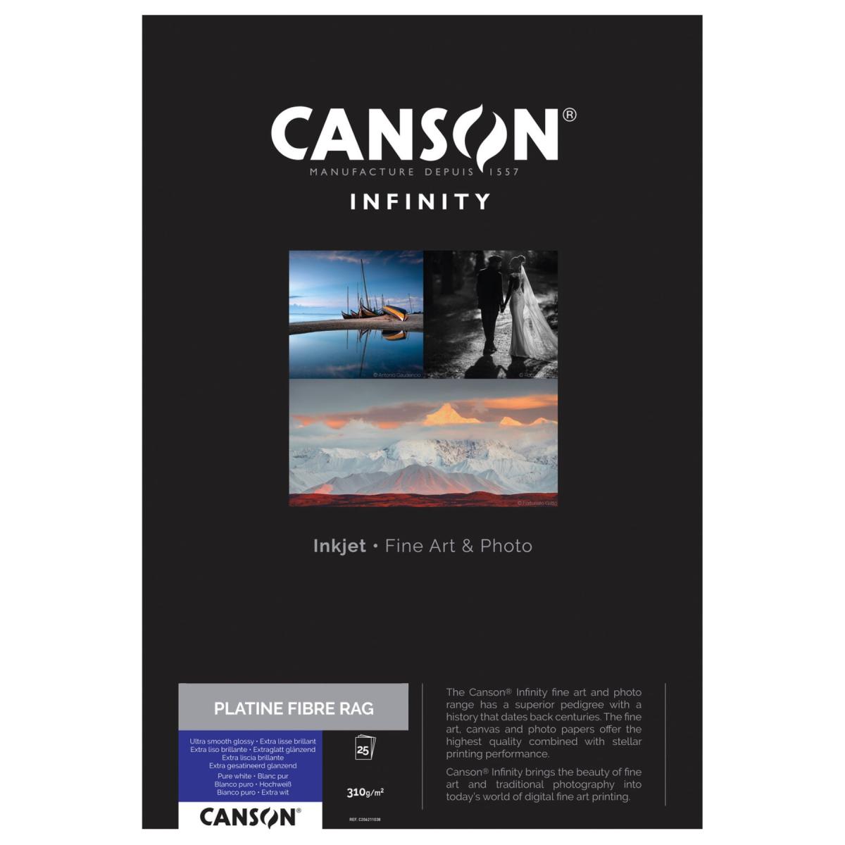 Canson Platine Fibre Rag 310 (13 x 19", 25 feuilles)