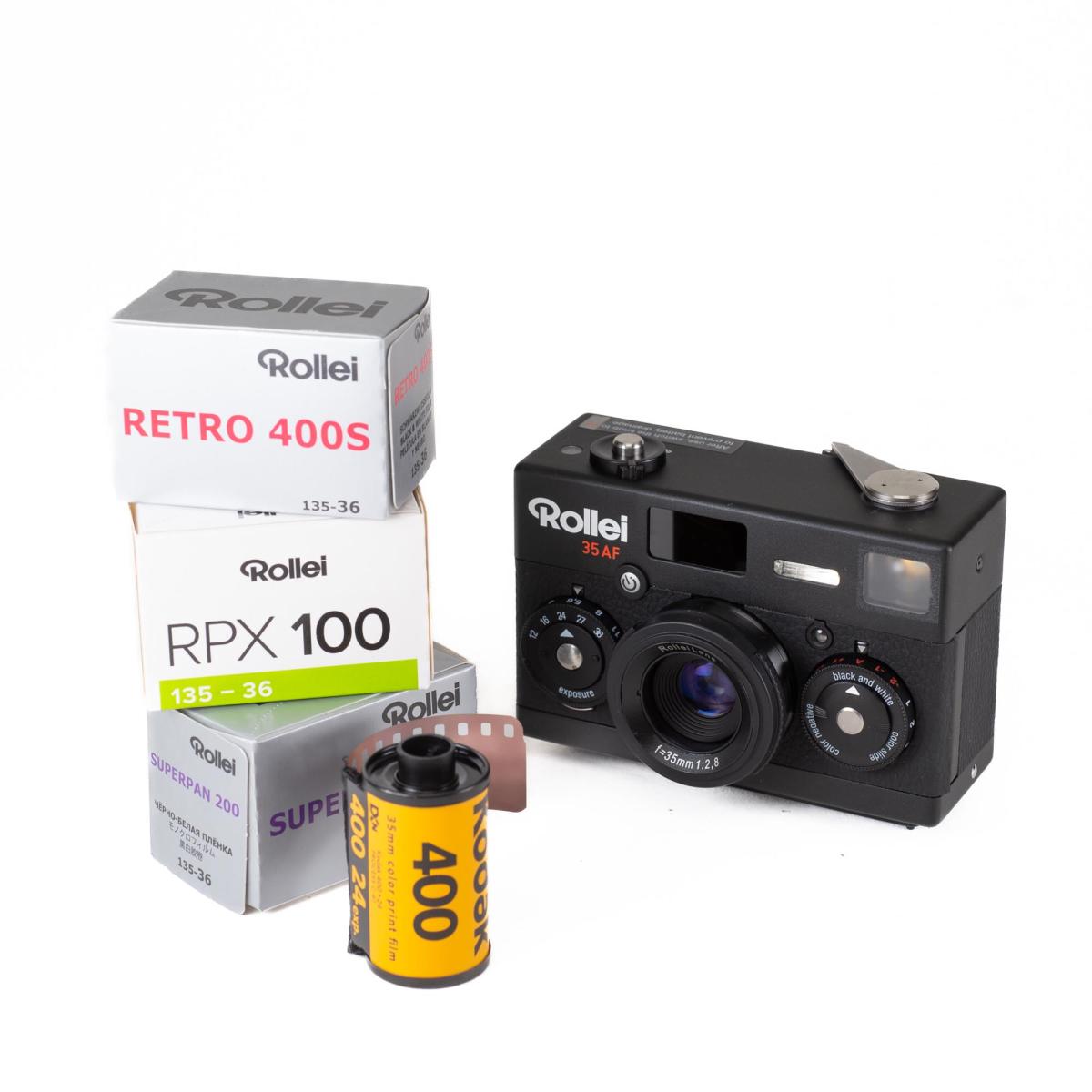 Promotion! Black Rollei 35 AF with films & processing