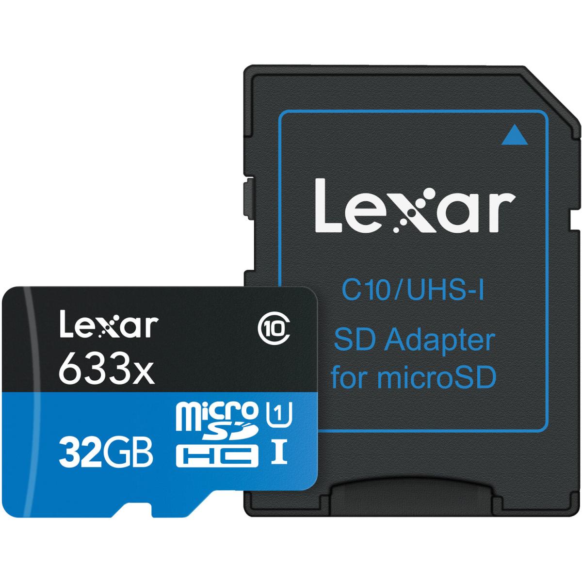LEXAR MICRO SD CARD + ADAPTER 32GB V10