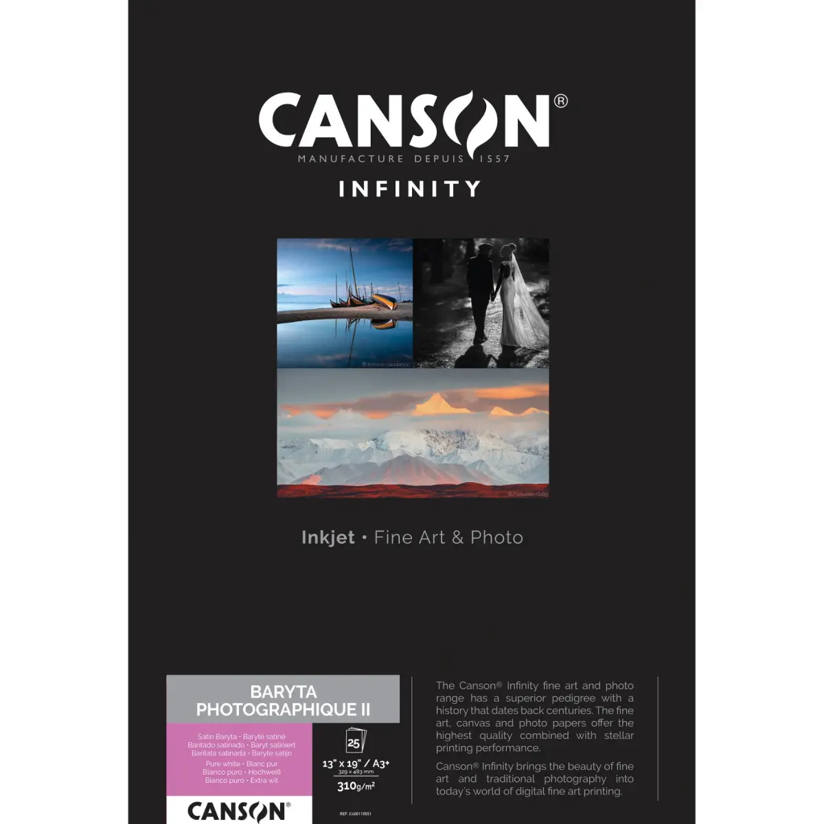 Canson Baryta Photographique II 310 (13 x 19", 25 Sheets)