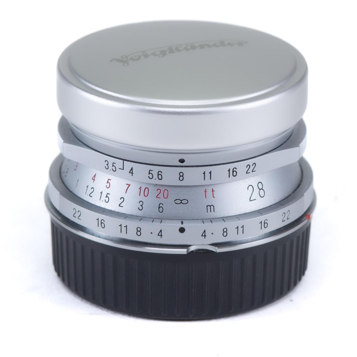 Voigtländer Color-Skopar 28mm F/3.5 Silver LTM + M Adapter - *A*