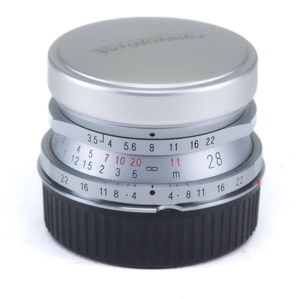 Voigtländer Color-Skopar 28mm F/3.5 Silver LTM + M Adapter - *A*