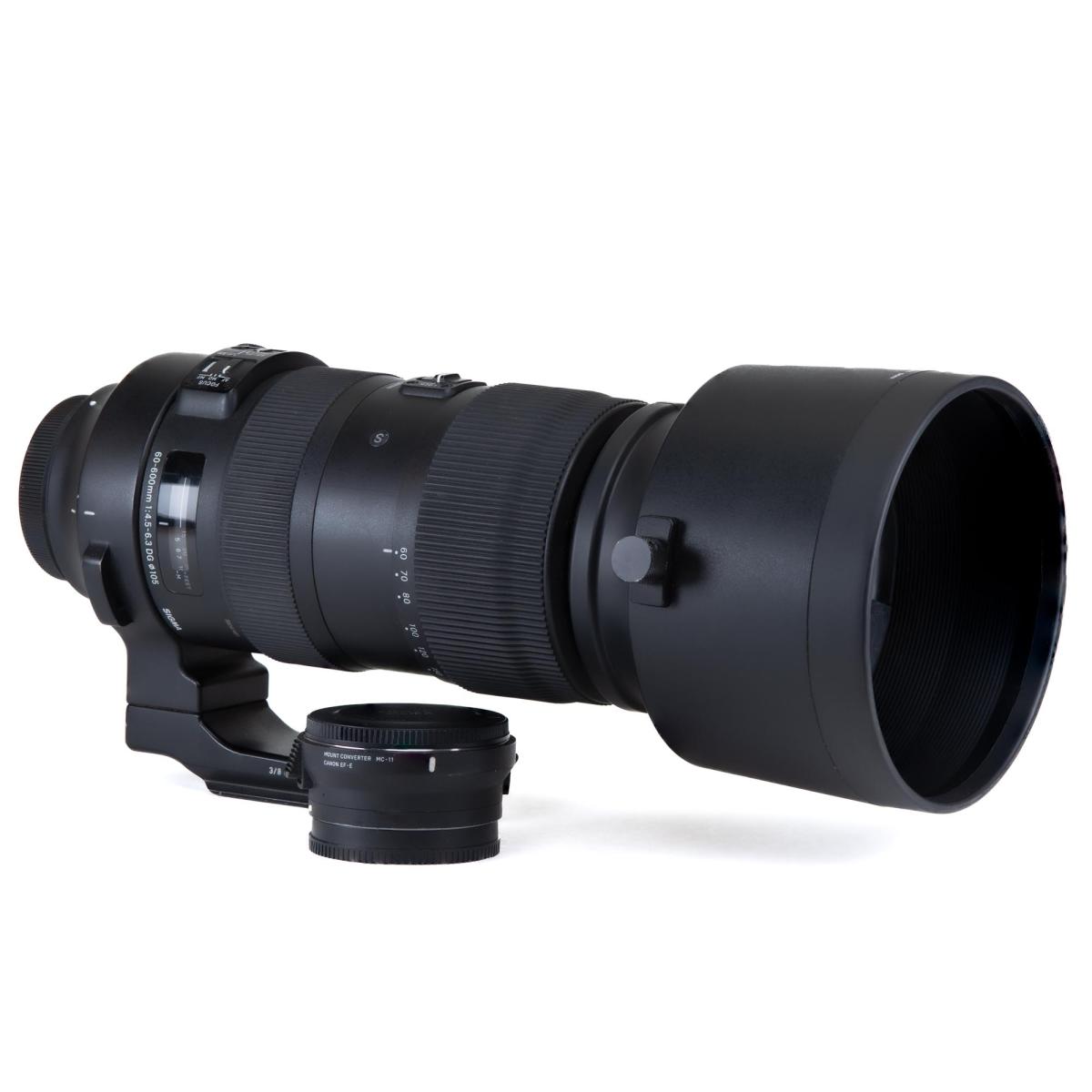 Sigma 60-600mm f/4.5-6.3 DG OS HSM Sport Canon EF Mount & Sony E MC-11 Adapter - *A*