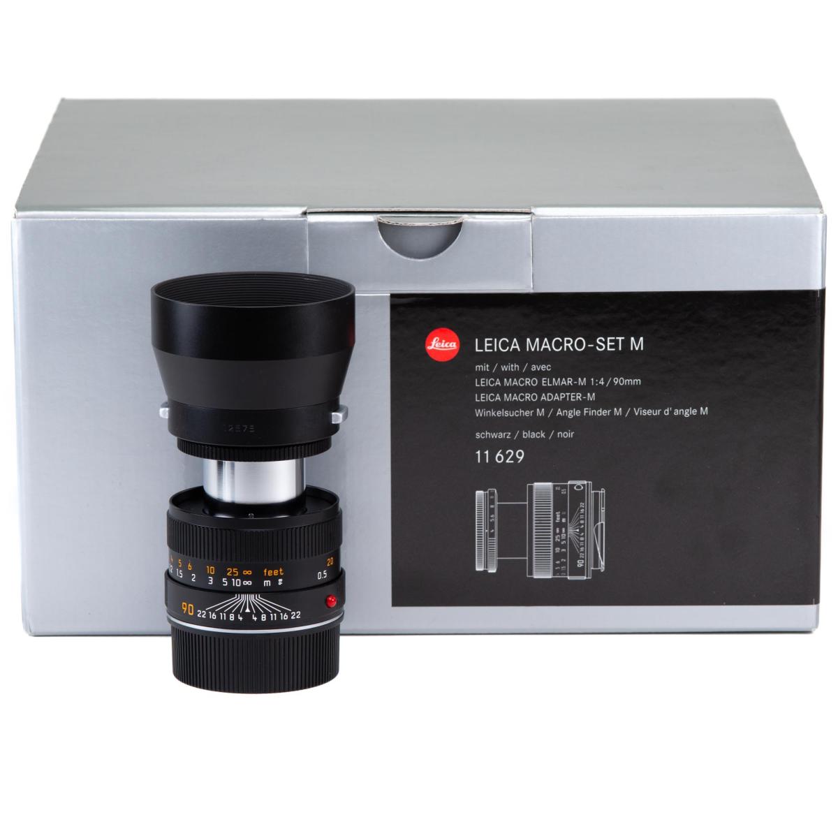 Leica Macro-Elmar 90mm f/4 set w/Macro Adapter & Angle VF - *A+*