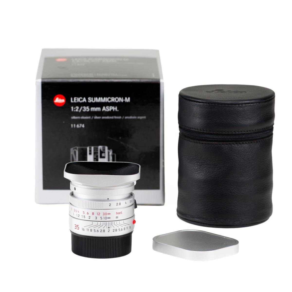 Leica 35mm Summicron-M f/2 ASPH silver chrome finish *A+*